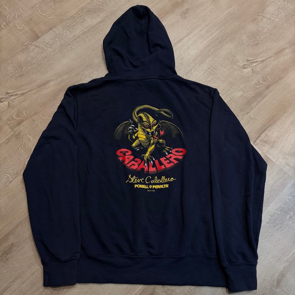 Vintage Y2K Powell Peralta Steve Caballero Dragon Hoodie Sweatshirt Men's Large